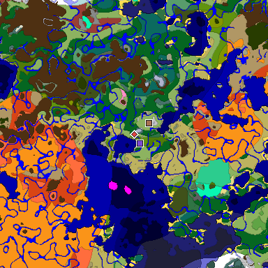 Predicted biome map of Java 26.3 seed -2873900288149463848 around estimated spawn