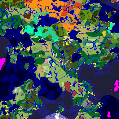 Predicted biome map of Java 26.3 seed 3907552081708410322 around estimated spawn