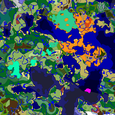 Predicted biome map of Java 26.3 seed 8906207639615833981 around estimated spawn