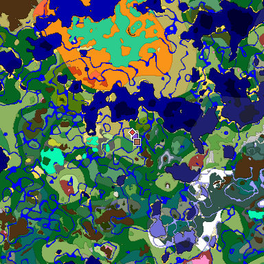 Predicted biome map of Java 26.3 seed -8615544918320356271 around estimated spawn