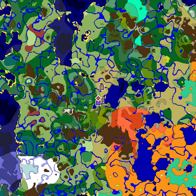 Predicted biome map of Java 26.3 seed 341391922003932350 around estimated spawn
