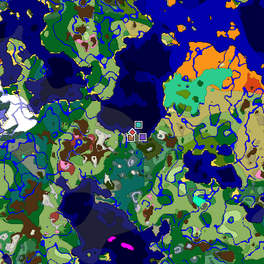 Predicted biome map of Java 26.3 seed -8283394493031459109 around estimated spawn