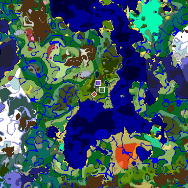 Predicted biome map of Java 26.3 seed 5195978864845821009 around estimated spawn