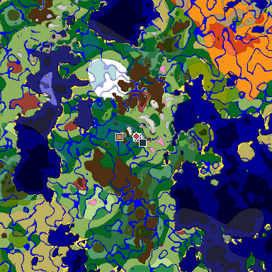 Predicted biome map of Java 26.3 seed 3293807901540778432 around estimated spawn