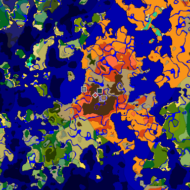 Predicted biome map of Java 26.3 seed 4757779866065101588 around estimated spawn