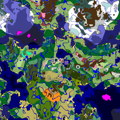 Predicted biome map of Java 26.3 seed -8688256736327163829 around estimated spawn