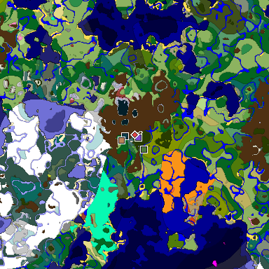 Predicted biome map of Java 26.3 seed -7871023577521833193 around estimated spawn