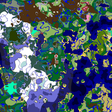 Map of Minecraft seed 6407006671537799401 around spawn