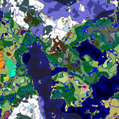 Map of Minecraft seed 7598782101991872427 around spawn