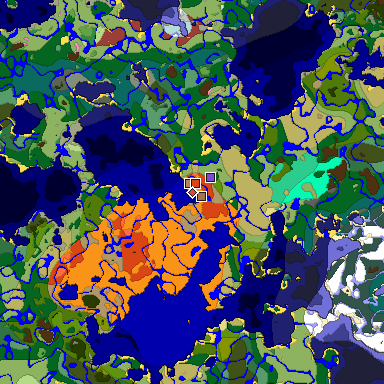 Predicted biome map of Java 26.3 seed -2139044299963490785 around estimated spawn