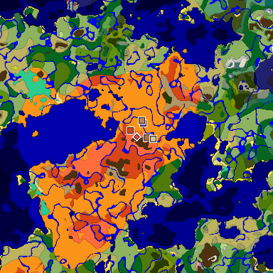 Predicted biome map of Java 26.3 seed -3967642902758334599 around estimated spawn
