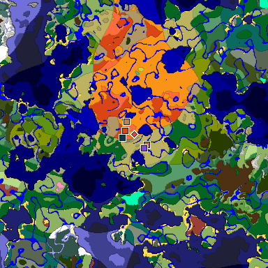 Predicted biome map of Java 26.3 seed 4673525127490133704 around estimated spawn