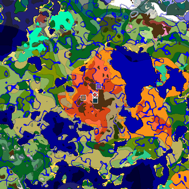 Predicted biome map of Java 26.3 seed 5258445923265648804 around estimated spawn