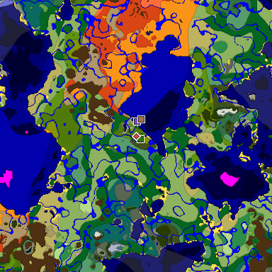 Predicted biome map of Java 26.3 seed -3220732786940462440 around estimated spawn
