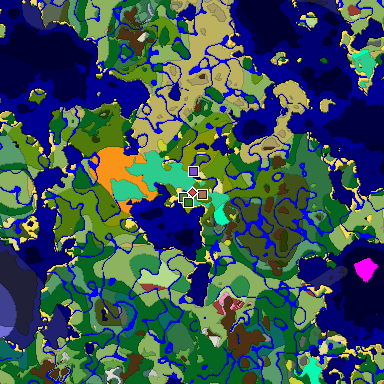 Predicted biome map of Java 26.3 seed 795805669901471665 around estimated spawn
