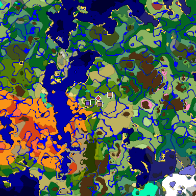 Predicted biome map of Java 26.3 seed 5097655072633846311 around estimated spawn