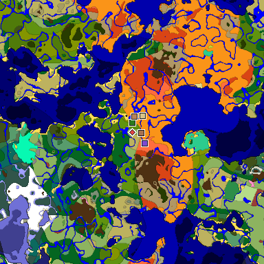 Predicted biome map of Java 26.3 seed -4020150608523339353 around estimated spawn
