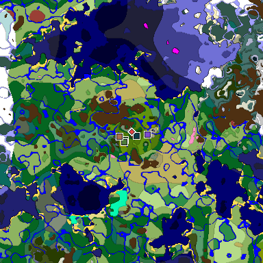 Predicted biome map of Java 26.3 seed -6120270685221210504 around estimated spawn
