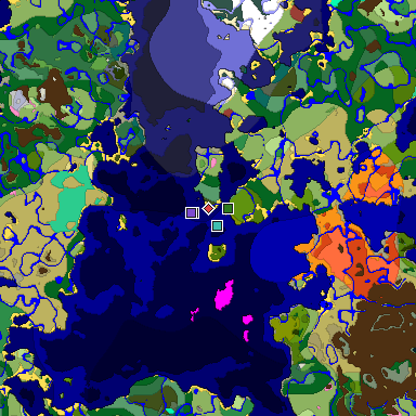 Predicted biome map of Java 26.3 seed -6079388233584827648 around estimated spawn