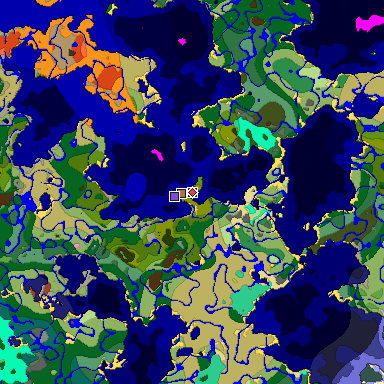 Predicted biome map of Java 26.3 seed 346937936761814248 around estimated spawn