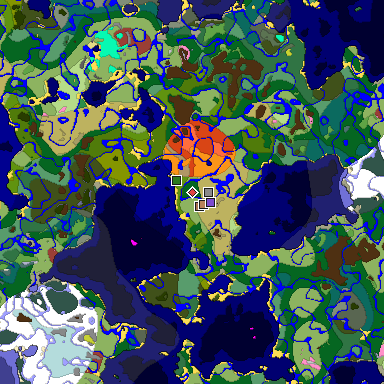 Predicted biome map of Java 26.3 seed 9114957476443454787 around estimated spawn