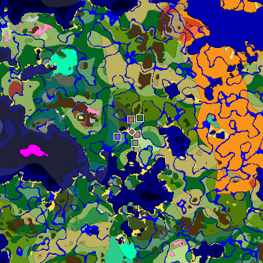 Predicted biome map of Java 26.3 seed -8035416460489908643 around estimated spawn