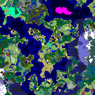 Predicted biome map of Java 26.3 seed 1214508833481159461 around estimated spawn