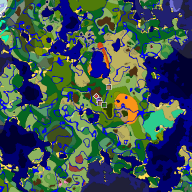 Predicted biome map of Java 26.3 seed 4544060595483908906 around estimated spawn