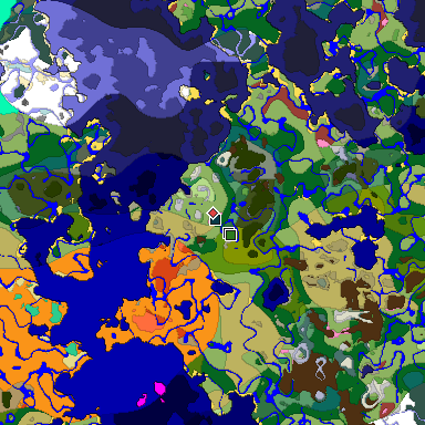 Predicted biome map of Java 26.3 seed -6983100793513342162 around estimated spawn