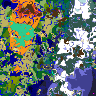 Predicted biome map of Java 26.3 seed 629232005877871119 around estimated spawn