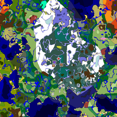 Predicted biome map of Java 26.3 seed 7794288027624451210 around estimated spawn