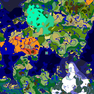 Predicted biome map of Java 26.3 seed -8046034038658990672 around estimated spawn