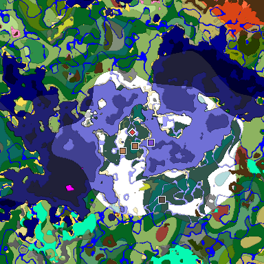 Predicted biome map of Java 26.3 seed 6557631666595349155 around estimated spawn