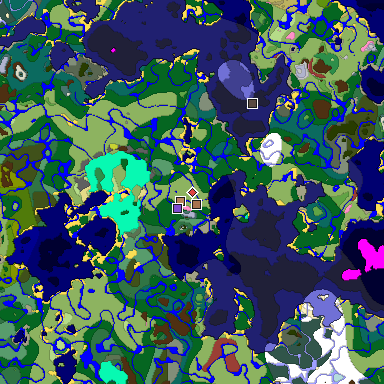 Predicted biome map of Java 26.3 seed 7498248548313340329 around estimated spawn