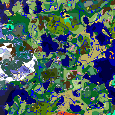 Predicted biome map of Java 26.3 seed 1009952249316784013 around estimated spawn