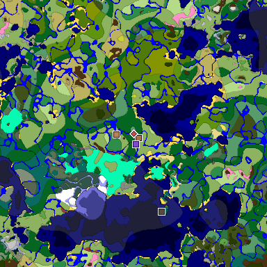 Predicted biome map of Java 26.3 seed -8699361486741204795 around estimated spawn