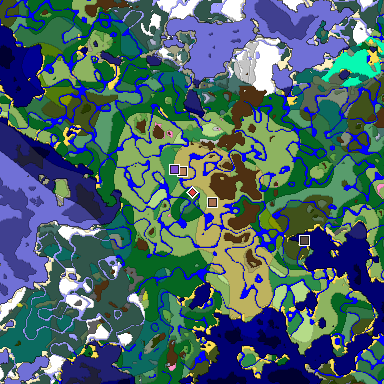 Predicted biome map of Java 26.3 seed -7939061454801152659 around estimated spawn