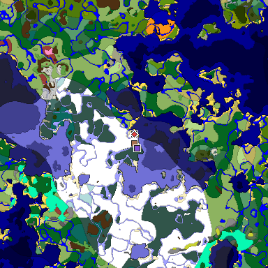 Predicted biome map of Java 26.3 seed 6209047191602471908 around estimated spawn