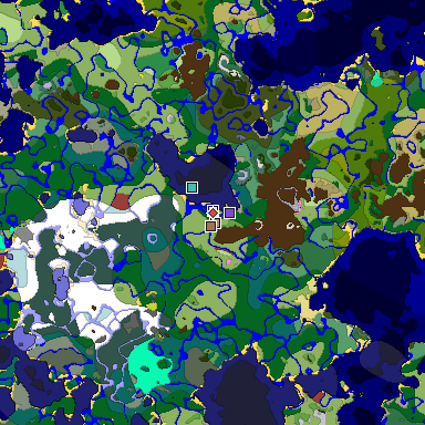 Predicted biome map of Java 26.3 seed -5204022028167301682 around estimated spawn