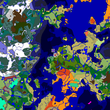 Predicted biome map of Java 26.3 seed -3772608201488581363 around estimated spawn