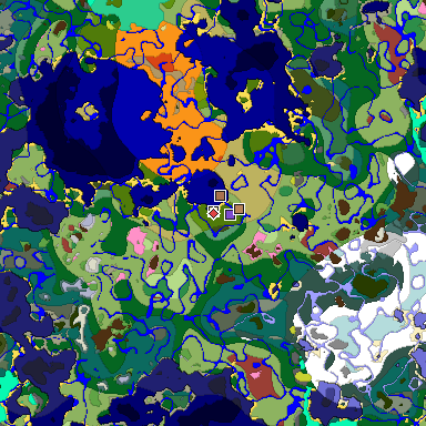 Predicted biome map of Java 26.3 seed 504247785630875020 around estimated spawn