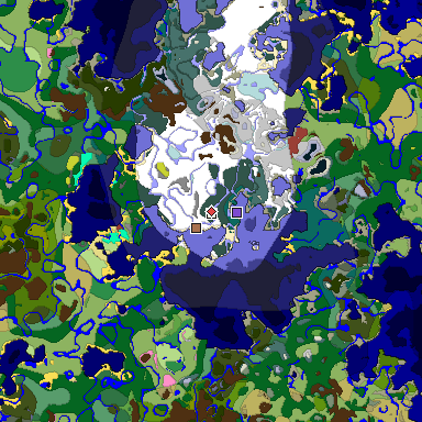 Predicted biome map of Java 26.3 seed -6501318619815390844 around estimated spawn