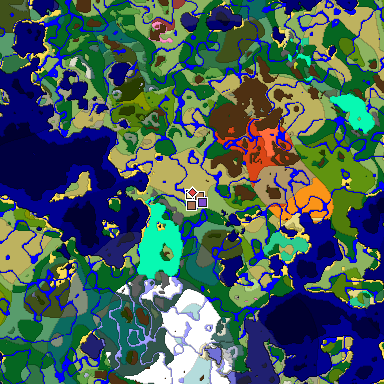 Predicted biome map of Java 26.3 seed -8229586374961864452 around estimated spawn