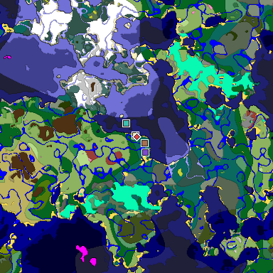 Predicted biome map of Java 26.3 seed -7929838102035026191 around estimated spawn