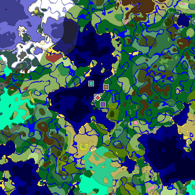 Predicted biome map of Java 26.3 seed 5815325804161644148 around estimated spawn