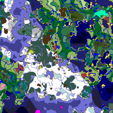 Predicted biome map of Java 26.3 seed 2901228733846233383 around estimated spawn