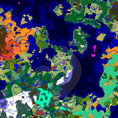 Predicted biome map of Java 26.3 seed -1988536247397591103 around estimated spawn