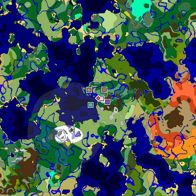 Predicted biome map of Java 26.3 seed 6925315740619631788 around estimated spawn
