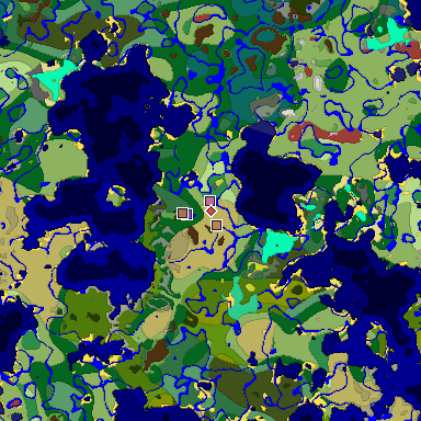 Predicted biome map of Java 26.3 seed -4188366553962617193 around estimated spawn