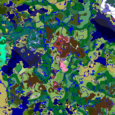 Predicted biome map of Java 26.3 seed 2793867011351777910 around estimated spawn